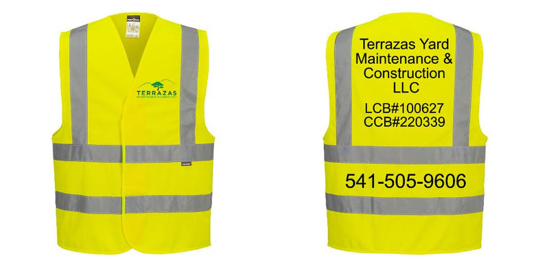 Custom Logo Reflective Yellow Safety Vest - ANSI Class 2