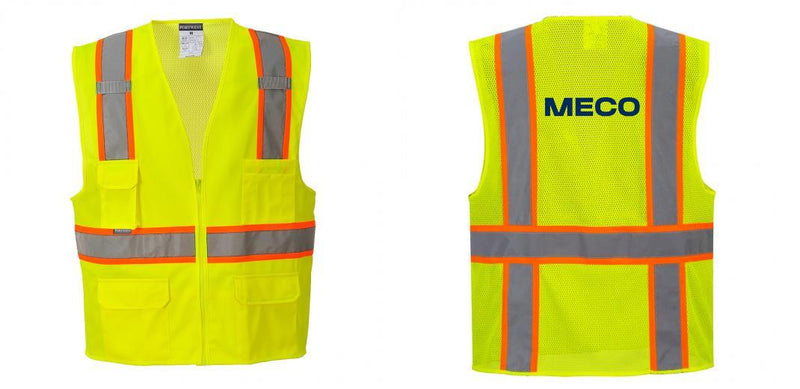 Custom Yellow Class 2 Safety Vest with Cooling Mesh Back