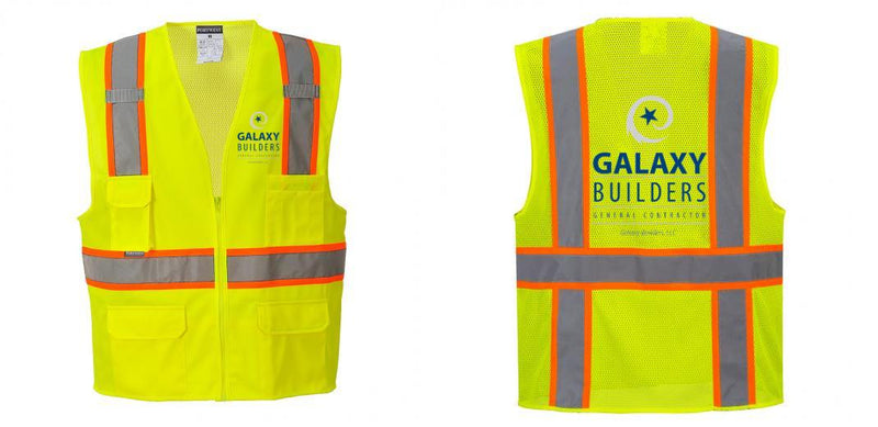 Custom Yellow Class 2 Safety Vest with Cooling Mesh Back