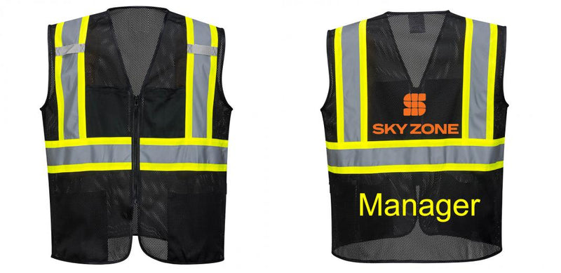 Black Safety Vest | Reflective High Visibility with Pockets