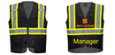 Black Safety Vest | Reflective High Visibility with Pockets