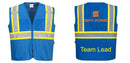 Custom Royal Blue Safety Vest Reflective High Visibility with Pockets