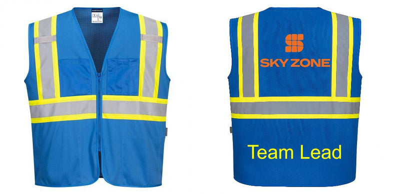 Custom Royal Blue Safety Vest Reflective High Visibility with Pockets