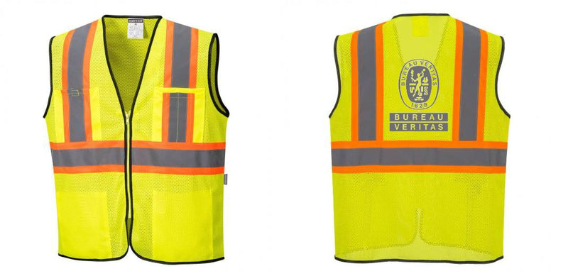 Custom Yellow Mesh Class 2 Reflective Safety Vest with Pockets