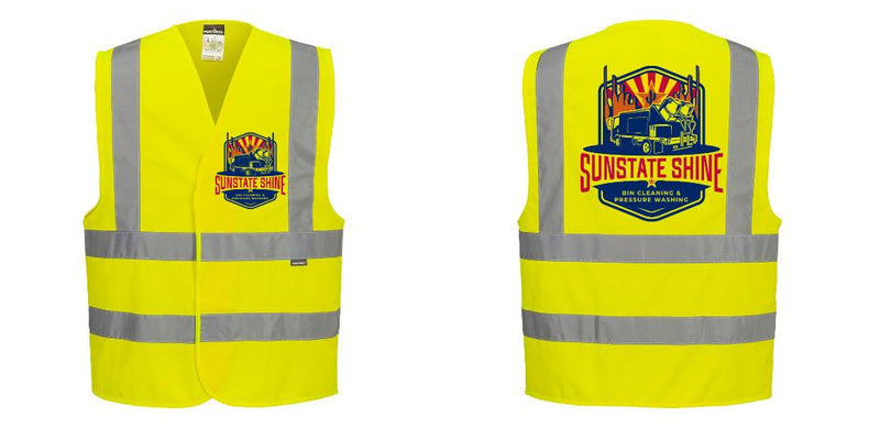 Custom Logo Reflective Yellow Safety Vest - ANSI Class 2