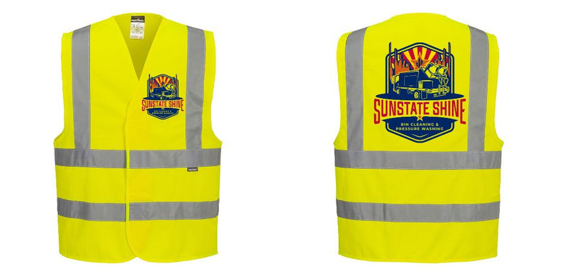 Custom Logo Reflective Yellow Safety Vest - ANSI Class 2