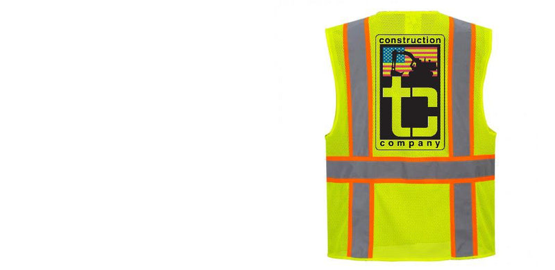 Custom Yellow Class 2 Safety Vest with Cooling Mesh Back