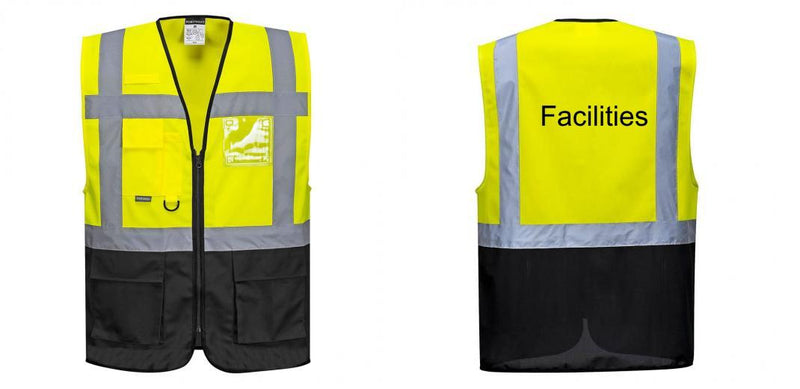 Custom Warsaw Yellow and Black Professional Style Safety Vest