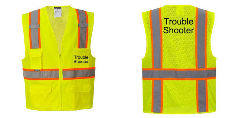 Custom Yellow Class 2 Safety Vest with Cooling Mesh Back