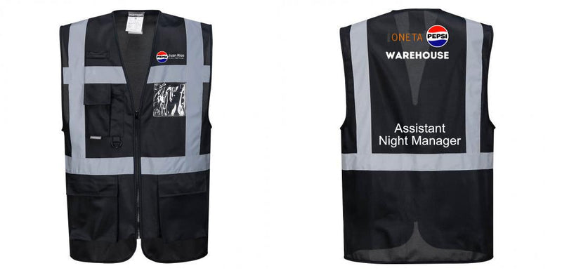 Black Professional Executive Style Safety Vest