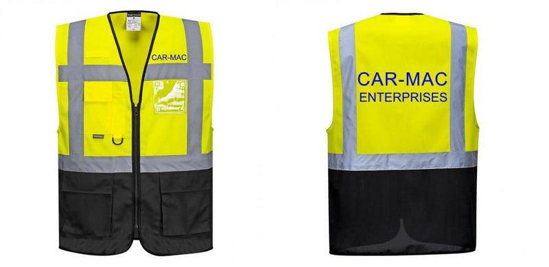 Custom Warsaw Yellow and Black Professional Style Safety Vest