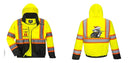 Custom High Visibility Class 3 Yellow/Black Winter Bomber Jacket