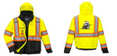 Custom Reflective Hi-Vis 2-in-1 Winter Bomber Jacket in Yellow/Black