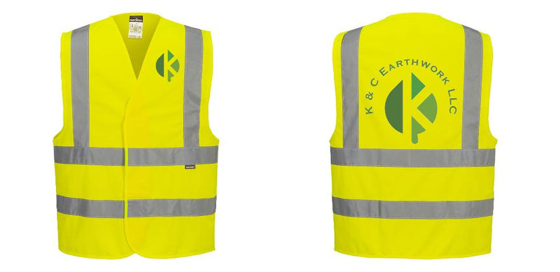 Custom Logo Reflective Yellow Safety Vest - ANSI Class 2