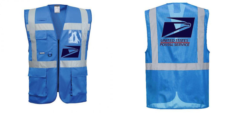 Custom ROYAL BLUE Professional Executive Style Safety Vest