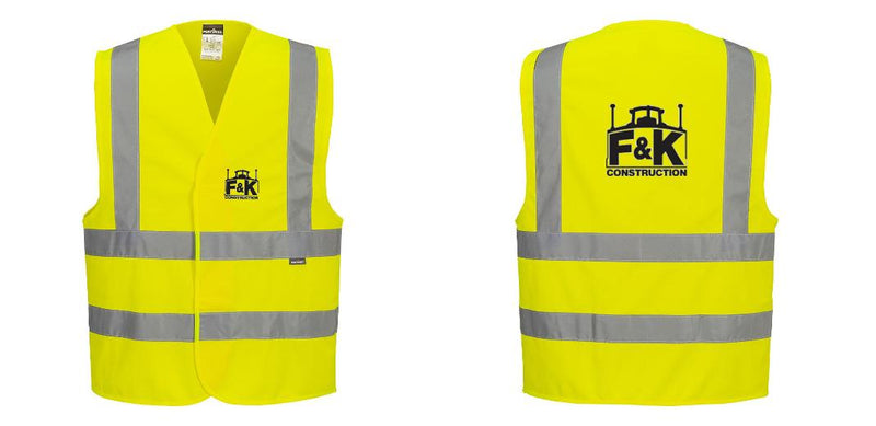 Custom Logo Reflective Yellow Safety Vest - ANSI Class 2