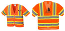 Custom Class 3 Orange Safety Vest Sleeved Hi-Vis with Pockets