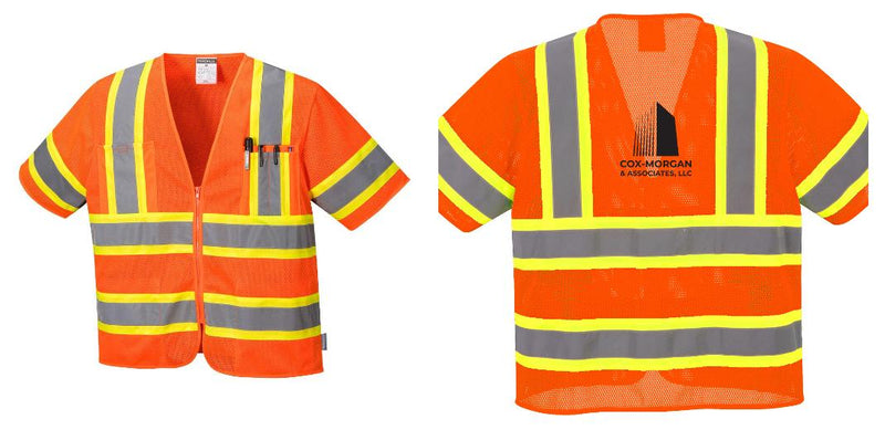 Custom Class 3 Orange Safety Vest Sleeved Hi-Vis with Pockets