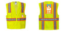 Custom Yellow Class 2 Safety Vest with Cooling Mesh Back