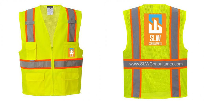 Custom Yellow Class 2 Safety Vest with Cooling Mesh Back