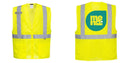 Custom Hi-Vis Yellow Safety Vest – Mesh, Reflective, Zipper Front, ANSI Class 2