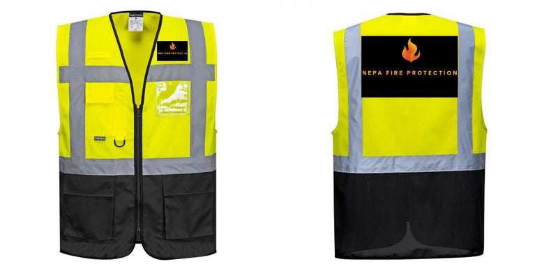 Custom Warsaw Yellow and Black Professional Style Safety Vest