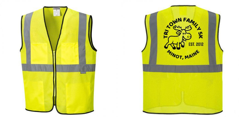 Custom Lightweight High Visibility Yellow Tampa Mesh Vest