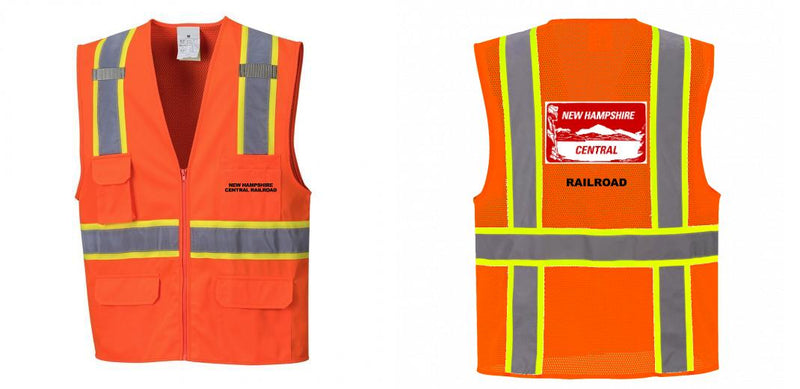 Custom Orange Class 2 Safety Vest with Cooling Mesh Back