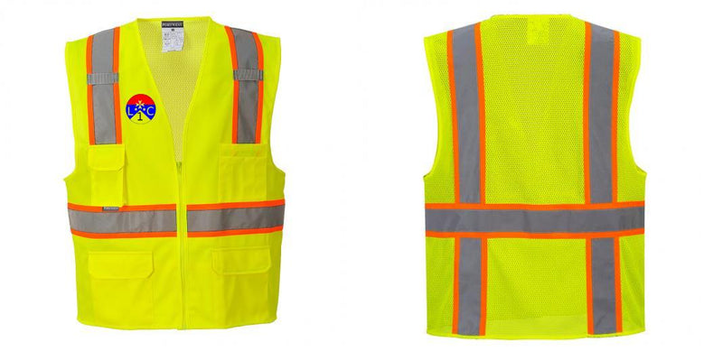 Custom Yellow Class 2 Safety Vest with Cooling Mesh Back