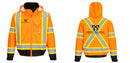 Custom Hi-Vis ORANGE Winter Bomber Jacket with X-Back & Contrast Tape