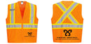 Custom X-Back ORANGE Mesh Contrast Tape Vest