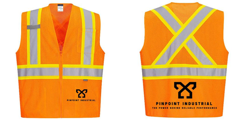 Custom X-Back ORANGE Mesh Contrast Tape Vest