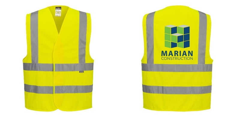 Custom Logo Reflective Yellow Safety Vest - ANSI Class 2