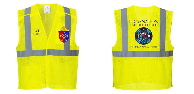 Custom Breakaway Class 2 Yellow Safety Vest Hi-Vis Reflective Breathable Mesh