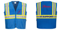Custom Royal Blue Safety Vest Reflective High Visibility with Pockets