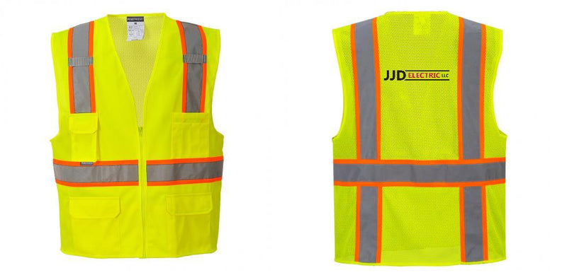 Custom Yellow Class 2 Safety Vest with Cooling Mesh Back