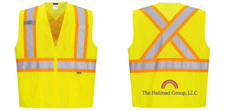 Custom X-Back YELLOW Mesh Contrast Tape Vest
