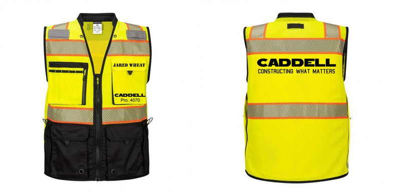 Custom Premium Two-toned Surveyor Safety Vest with Segmented Tape