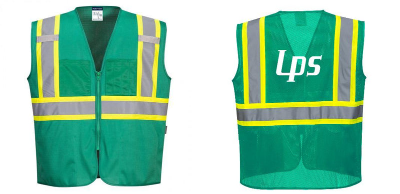 Custom Green Safety Vest Reflective High Visibility with Pockets