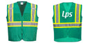 Custom Green Safety Vest Reflective High Visibility with Pockets