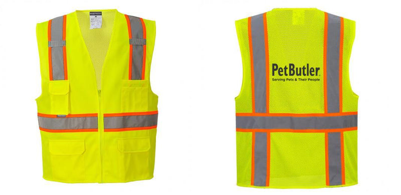 Custom Yellow Class 2 Safety Vest with Cooling Mesh Back