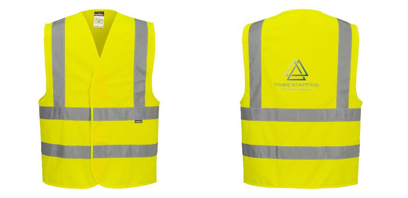 Custom Logo Reflective Yellow Safety Vest - ANSI Class 2