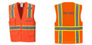 Custom Orange Class 2 Safety Vest with Cooling Mesh Back