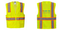 Custom Yellow Class 2 Safety Vest with Cooling Mesh Back