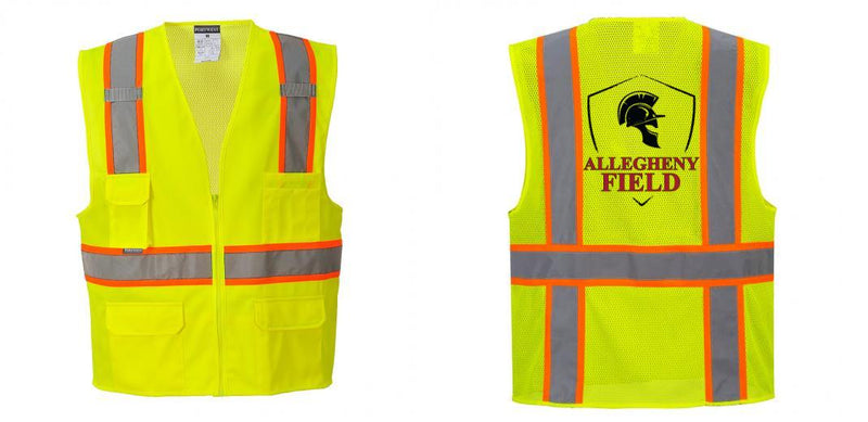 Custom Yellow Class 2 Safety Vest with Cooling Mesh Back