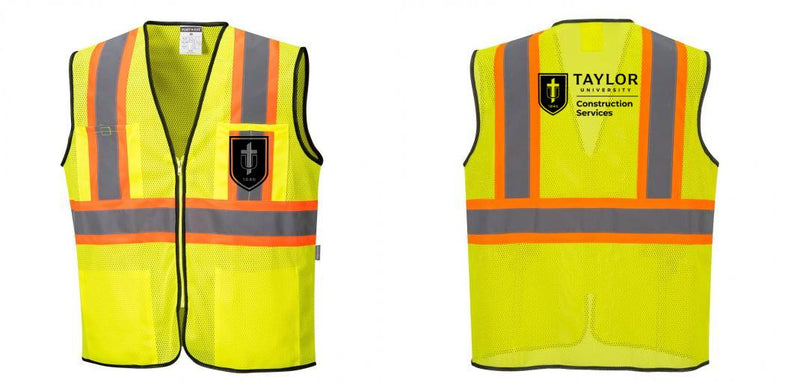 Custom Yellow Mesh Class 2 Reflective Safety Vest with Pockets