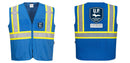Custom Royal Blue Safety Vest Reflective High Visibility with Pockets