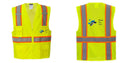 Custom Yellow Class 2 Safety Vest with Cooling Mesh Back