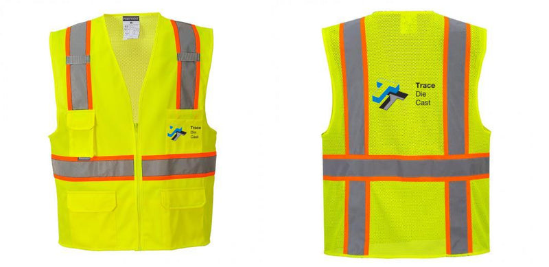 Custom Yellow Class 2 Safety Vest with Cooling Mesh Back