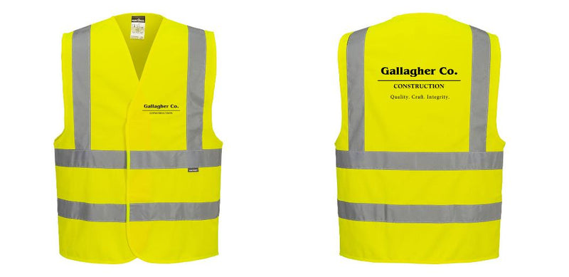 Custom Logo Reflective Yellow Safety Vest - ANSI Class 2